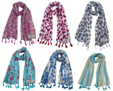 Fusfus WomenS Printed Chiffon Scarves And Stoles, Free Size(Multicolour, Fs2306) Pack Of 6 (Multicolor2)