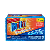 Brillo Estracell Sponges, Premium Long Lasting, Kitchen & Bathroom with Wedge Edge Variety Pack (Variety, 3 Count (Pack of 1))