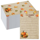 TaoBary 100 Pcs Thanksgiving Table Place Cards I Am Thankful for Fill in Gratitude Cards Fall Harvest Pumpkin Leaves Name Table