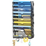 SUPEASY 10Tier Wall File Organizer with Hooks, Hanging File Organizer