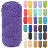 Tshirt Yarn for Crocheting,Dark Purple T Shirt Chunky Elastic Fabric Thick T-Shirt Crochet Yarn for Beginners Crocheting Hand Kn