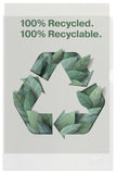 Esselte Recycle A4 Folders, Embossed Extra Strong PP, 100 Micron, Plastic Folders, Pack of 100, 627496