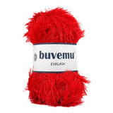 Buvemu Eyelash Fun Fur Yarn 100 Gram (3.53 Ounces) 175 Yards (160 Meters) (Bright Red)