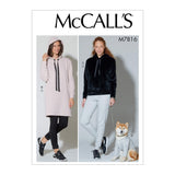 McCalls Patterns McCalls 7816 Coat and Womens Hoodie, Pants, and Dress Sewing Patterns, L Dogs Sizes SXXL, LXL, White