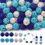 150Pcs 10mm Rhinestone Beads for Jewelry Making, Shiny Round Shamballa Disco Beads Bling Sparkle Rhinestone Clay Beads for DIY N