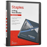 Staples 3-Ring Binder, 1/2 Inch D-Ring Organizer for Home, Office, School, Holds up to 120-Sheets, Black