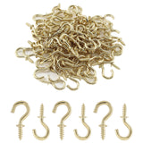 Murtenze 100Pieces 1/2inch Mini Cup Hooks Ceiling Hooks, Brass Screw-in Hooks for Hanging Plants, Mugs, Utensils, Indoor, Outdoo