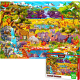 QUOKKA 100 Piece Puzzles for Kids Ages 6-8 - Intricately Illustrated Safari Animals Puzzle for Kids Ages 8-10 - Educational Busy