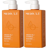 Medix 5.5 Argan Oil + Vitamin E Cream Anti Aging Skin Care Moisturizer Body Lotion For Women & Men | Firming Body Lotion Reduces