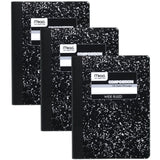 Mead Composition Notebooks, 3 Pack, Wide Ruled Paper, 93/4 x 71/2, 100 Sheets per Comp Book, Black Marble (38301)
