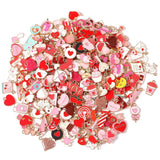 SANNIX 350Pcs Valentine s Day Charms, Valentines Charms for Jewelry Making Gold Enamel Charm Pendants for DIY Crafts Valentine