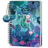 Jhingalala Diaries Ocean Underwater Theme Hard Bound Wiro Notebook Diary With Bookmark Dangler I A5 Spiral Notebook With Plann