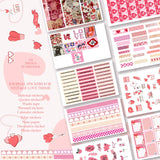 Isee 360 Love Theme Scrapbook Stickers For Journal Supplies Kit Journal Planner Diy Craft Paper Decoration Stickers (Red)SelfA