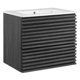 Modway Render 24 WallMount Bathroom Vanity in Charcoal White