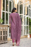 Gosriki Women'S Cotton Blend Straight Printed Kurta With Pant & Dupatta (Doremi-Wine-Nw-Gs_5Xl_Wine_Xxxxx-Large),Wine,5,B0CNXTRQNK
