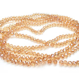 Chengmu 2mm Rondelle Glass Beads for Jewelry Making, Faceted Briolette Crytal Spacer Beads for Bracelet Necklace Earring, Amber