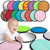 16 Set Round Sensory Mini Mats Textured Sensory Tiles - Sensory Toys for Autistic Children, Babies and Toddlers with Sensory Iss
