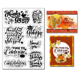 Arbuya Thanksgiving Sentiment Clear Rubber Stamps Hello Autumn Verses Greeting Words Reusable Silicone Transparent Seals for Car