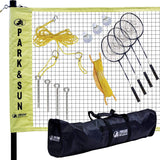 Park & Sun Sports Portable Indoor/Outdoor Badminton Net System with Carrying Bag and Accessories: Professional Series, Yellow/Bl