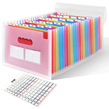 Skydue Accordion File Folder With 26 Pockets And Label Stickers, Expanding Folders For A4 And Letter Size, Multifunctional Docum