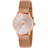Carlington Womens Analog Ladies Wrist Watch With Mesh Strap-Ct 2009 Rose Gold