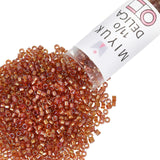 Miyuki Delica Seed Beads - Size 11/0 (1.6 mm), DB1736, Sparkle Beige-Lined Dark Topaz AB, 7.2 g, Approx. 1440 Beads, Made in Jap