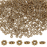 PH PandaHall 300pcs 6mm Flower Spacer Beads, Antique Bronze Alloy Daisy Spacers Snowflake Loose Beads Floral Metal Jewelry Space