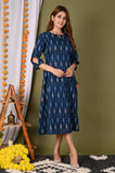 Gosriki Women'S Cotton Flared Printed Kurti (Diksha-Navy Blue_Xl-Go Navy Blue_X-Large),Dark Blue,,B09S3HD7LZ