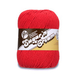 Lily 10201818705 Sugar N Cream Super Size Solid Yarn, 4oz, Gauge 4 Medium, 100% Cotton Red Machine Wash & Dry,Big Ball