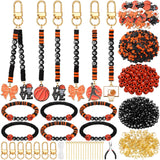 Hinly 3718 Pcs 24 Sets Basketball Keychains Bracelets Making Kit DIY Bulk Basketball Bead Keychains Bracelet Craft Kit Adjustabl