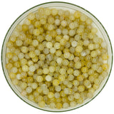 WHNKFB 8mm 50PCS Natural Frosted Gold Rutilated Quartz Round Beads, Cotton-Like Included Loose Crystal Beads for Jewelry Making