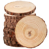 JEUIHAU 12 PCS 5.5-5.9 Inches Natural Wood Slices with Holes, Unfinished Predrilled Wooden Circles Tree Bark Slice, Blank Wooden