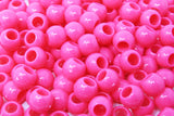 KOKO 170PC 12x15 mm Large Premium Pony Beads - Cool Beads for Hair Braids, Kids Crafts - Hot Pink