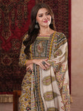 Anni Designer Women'S Cotton Blend Straight Printed Kurta With Pant & Dupatta (Mridul Mustard_L_Mustard_Large),Mustard,L,,,