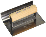 Kraft Tool CF153 1Inch Radius Inside Curb and Sidewalk Tool with Wood Handle, 6 x 4Inch