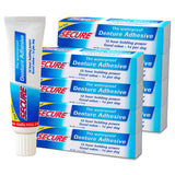 Secure Waterproof Denture Adhesive Zinc Free Extra Strong Hold For Upper, Lower or Partials 1.4 oz (Pack of 8)
