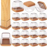 Jeaoouu 32-Pcs Square Silicone Chair Leg Floor Protectors, Thick & Durable