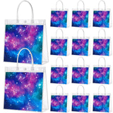 Kacctyen 24 Pcs Galaxy Party Clear PVC Gift Bags Starry Sky Favor Bags Space Treat Tote Starry Night Gift for Solar System Plane