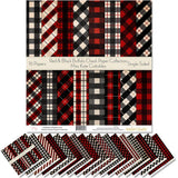 Pattern Paper Pack Red & Black Buffalo Check Christmas Scrapbook Specialty Paper SingleSided 12x12 Collection Includes