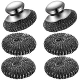 Ahasyyinan 6 Pcs Steel Wool Scrubber Stainless Steel Scrubber with Handled