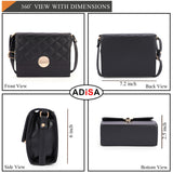 Adisa Women'S Girls Quilted Round Gold Sling Bag (Sl5149-Bla),Black,,B0F2GNFXP7