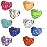 Priviu Face Masks For Boys And Girls 3 To 8 Years, Washable Reusable, 3D Comfortable Face Mask With Adjustable Earloop, 4 Layer