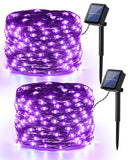 Brizled Halloween Fairy Lights, 2 Pack Total 78FT 240 LED Purple Fairy Lights, 8 Modes Solar Powered Purple Light, Twinkle Outdo