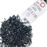 Miyuki Delica Seed Beads - Size 11/0 (1.6 mm, DB0002, Blue Iris, 7.2 g, Approx. 1440 Beads, Made in Japan