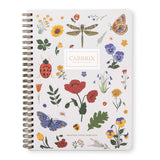 Cabbrix Spiral Notebook, 160 Ruled Pages 8.5inch x 6.25inch Journal, Inner Storage Pocket Folders with Customized Sticky Notes, Double
