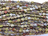 6mm Star Shaped Stone Beads 1 Strand Dragon Blood Star Beads 70pcs for Bracelet Necklace Making Craft (Dragon Blood, 1412)