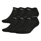 Adidas MenS Athletic 6Pack No Show Socks Black/Aluminum 2 Socks MenS Sock 1013 (MenS Shoe 612)