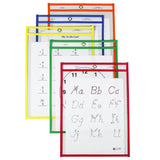 CLI40620 CLine Products Reusable Dry Erase Pockets, Assorted Primary Colors, 9 x 12, 25/BX
