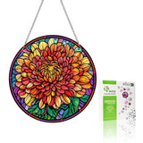 VAIIEYO Daisy Diamond Art Hanging Ornament, Flower Diamond Painting Suncatchers Window Hanging Kit with Chain, 7.5x7.5 inch Crys