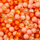 BERMRO 12mm Orange Acrylic Beads 300pcs Focal Spacer Bead Chunk Bubblegum Beads for DIY Crafting Necklace Bracelet Jewelry Makin